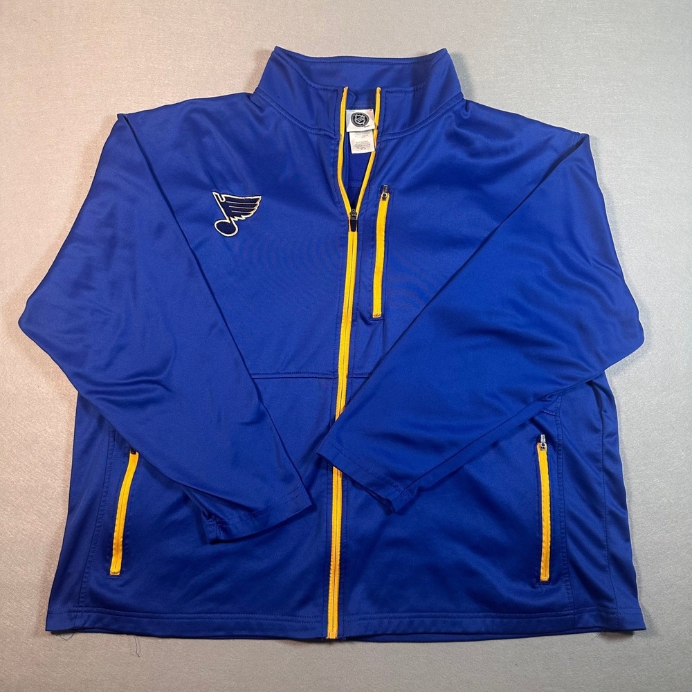 NHL St Louis Blues Jacket Mens 2XL Blue‎ Full Zip Streetwear Embroided Logo